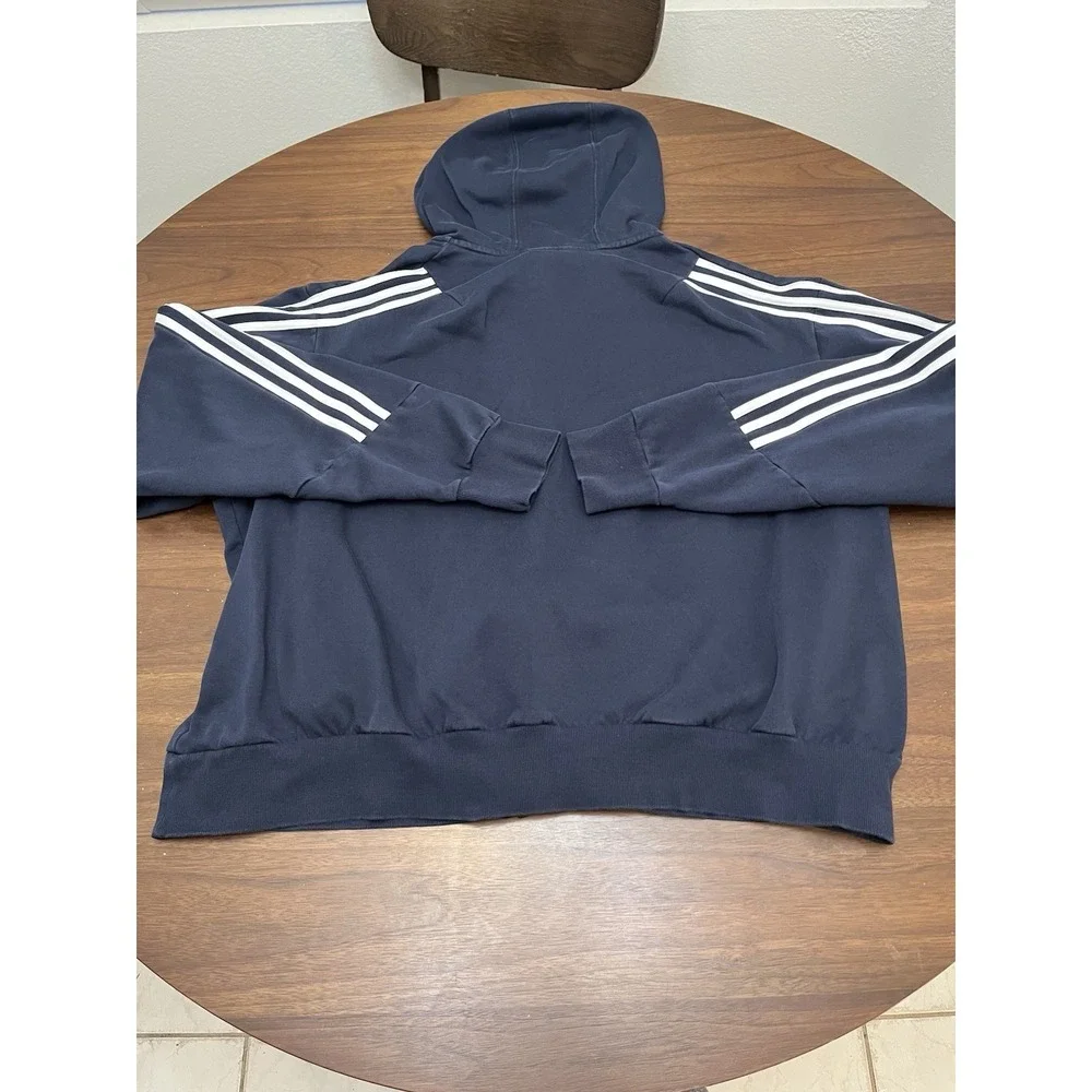 Seattle Kraken 2XL NHL Hockey Hoodie Large 2021 Adidas 3-Stripe Full Zip Pockets